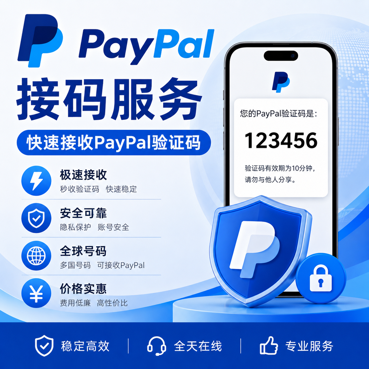 07【美国单次】美国Paypal接码 > 一次验证服务